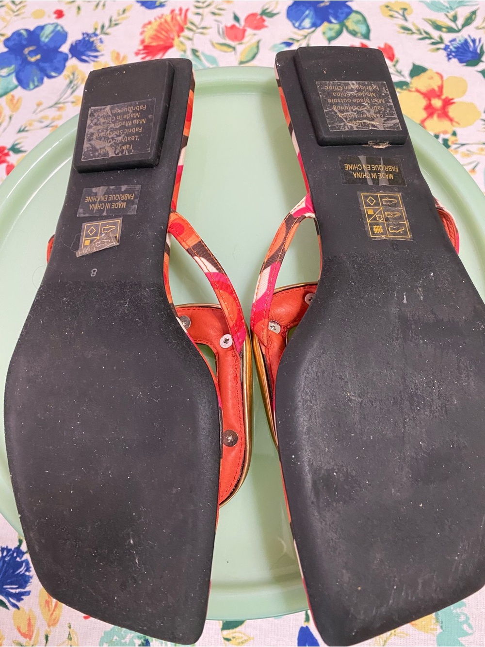 Jeffrey Campbell Bold Geo Slide Sandals in Pink, Orange & Brown - Picture 3 of 5